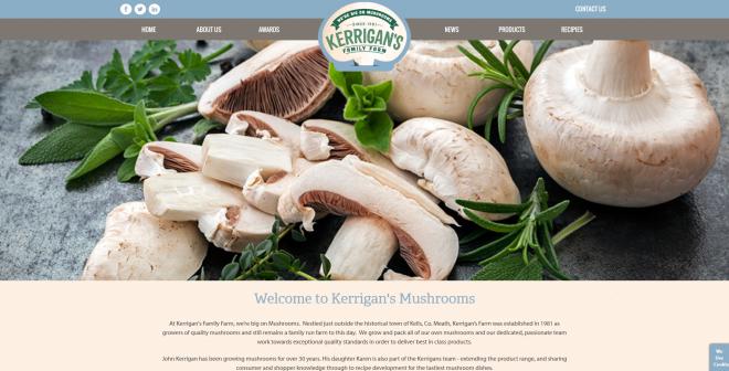 Kerrigans Mushrooms Website Image