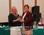 Ladies President Joan O'Brien's Prize winner Yvonne sheahan